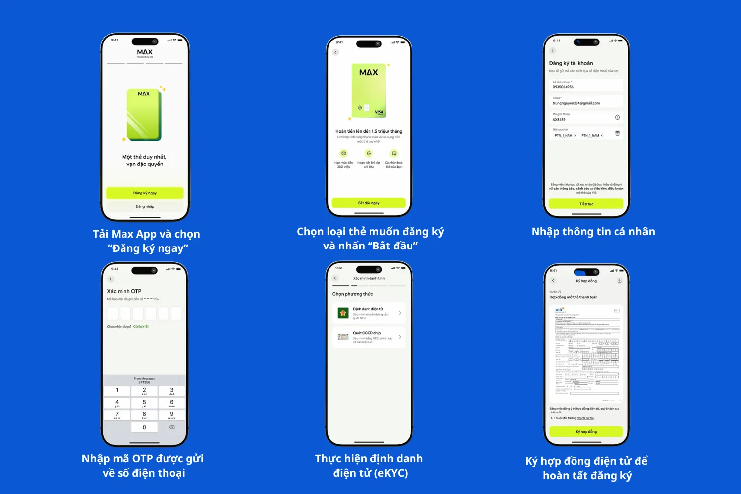 Max App hỗ trợ đăng ký phát hành thẻ online nhanh chóng với quy trình xác thực đơn giản.