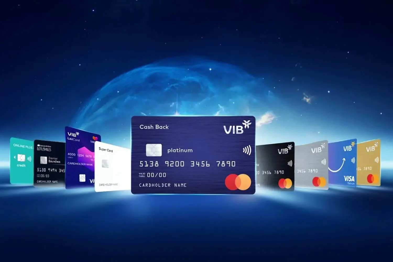 Thẻ tín dụng của VIB vô cùng đa dạng 