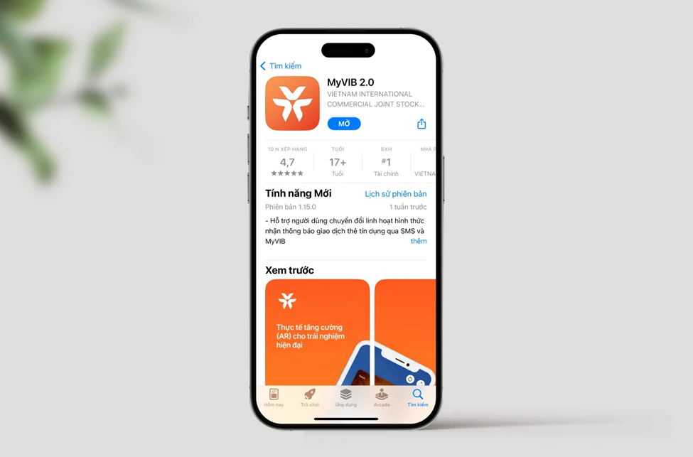 Cài đặt mobile banking MyVIB 2.0 rất đơn giản