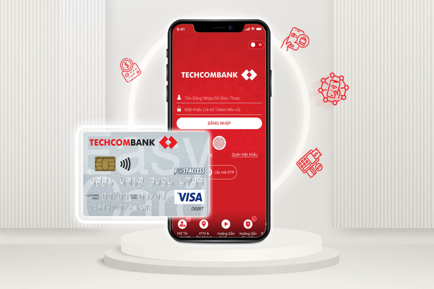 Techcombank Mobile được ứng dụng công nghệ hiện đại