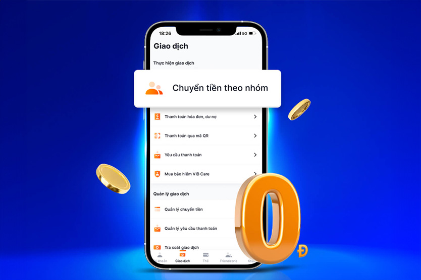 Dịch vụ chuyển tiền theo nhóm của MyVIB 2.0