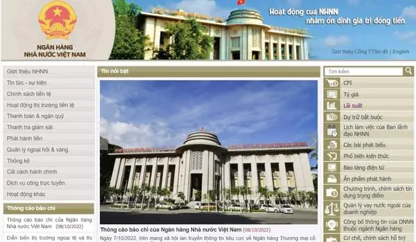 Truy cập vào Website của Ngân hàng Nhà nước để biết được lãi suất liên ngân hàng