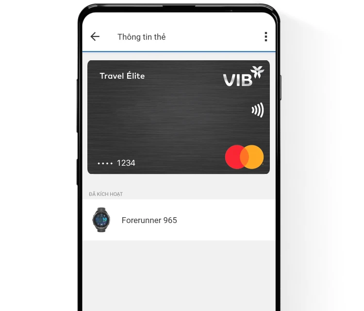 Step 2: Add VIB card to Garmin Pay