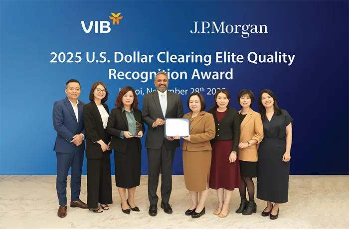 Vuib VIB honored by JPMorgan with the “2025 U.S. Dollar Clearing Elite ...