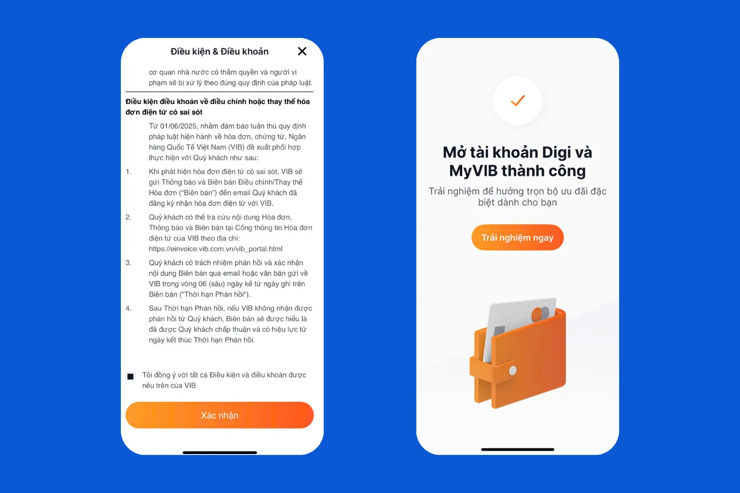Hoàn tất mở tài khoản